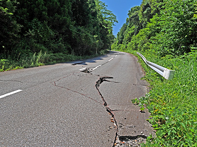 能登島内の城　能登半島地震の被害状況